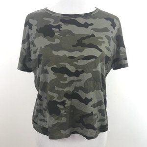 Zara Army Print Camo Crop Tshirt Medium